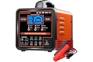 GEARLASSO 12V 24V Car Battery Charger Heavy Duty, 0-15A Automatic Battery Maintainer with Auto Shutoffs, Repair and Winter Mode, Smart Trickle Charger for Car Truck Motorcycle RV AGM Deep Cycle