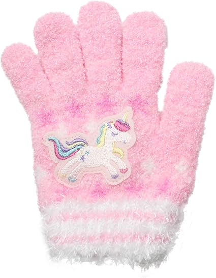 Amazon 女児のび五指ユニコーンワッペン 女の子 可愛い パステルカラー 手袋 洗える 星柄 5570 ピンク 手袋 通販