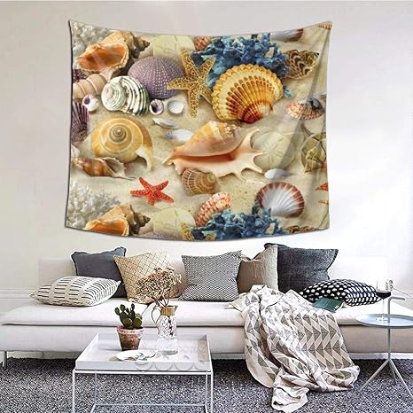 Amazon Co Jp ヒトデ巻き貝の貝殻 北欧風 タペストリー インテリア 壁掛け 修飾物 多機能 部屋用品 おしゃれ 新居お祝い プレゼント ホーム キッチン