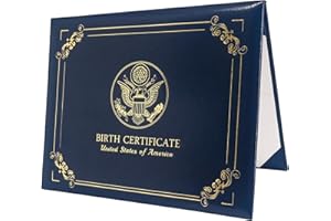 GraduationMall US Birth Certificate Holder 8.5"*11" Birth Certificate Cover Protector with logol "Birth Certificate" Birth Gifts