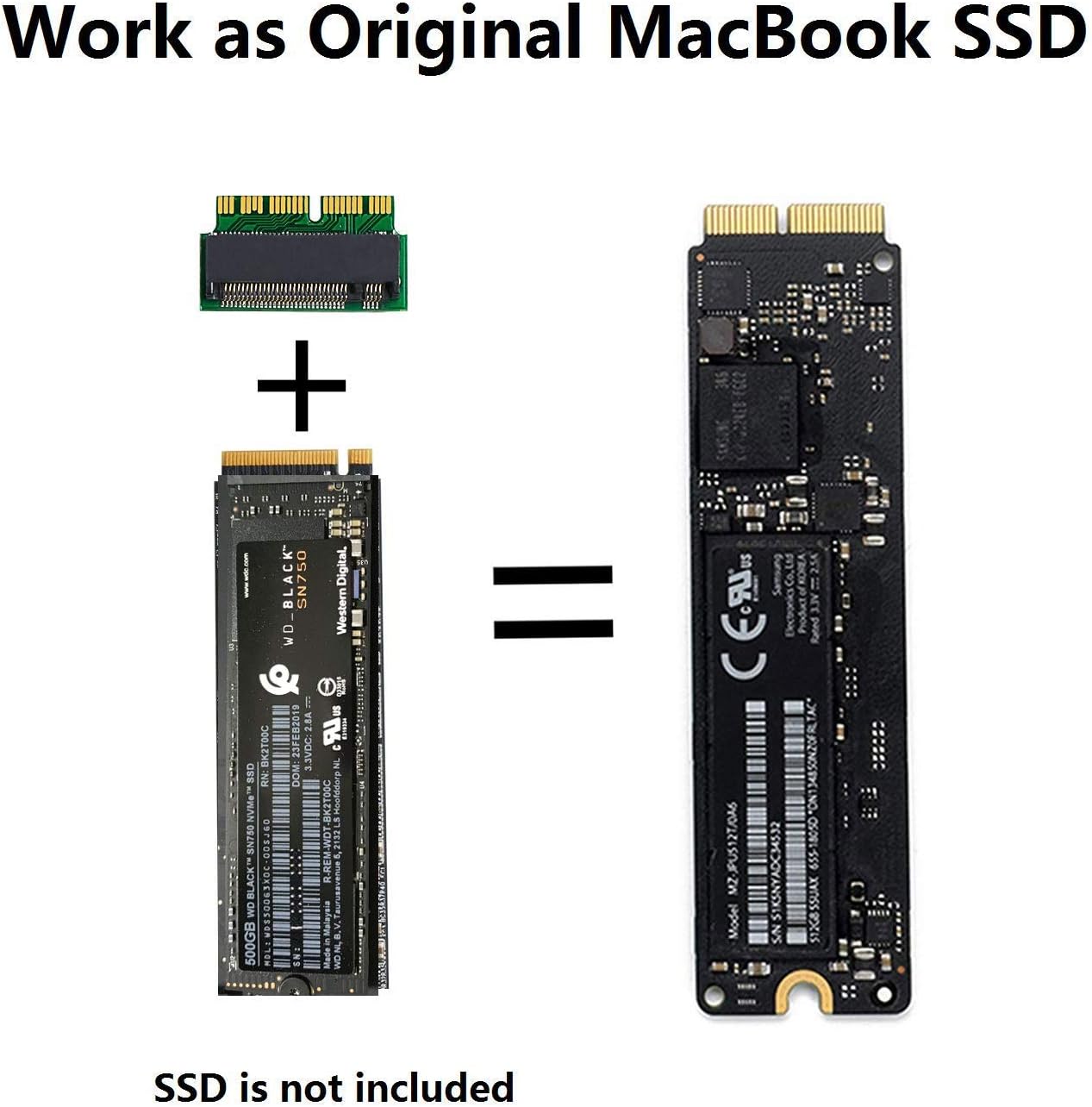 V VOILA REVE M.2 NVME Macbook SSD Convert Adapter for Upgraded MacBook Air Pro Retina Mid 2013-2017 - Image 3