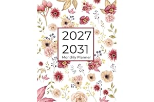 5 Year Monthly Planner 2027-2031: 60 Months Calendar Schedule Organizer | Floral Cover