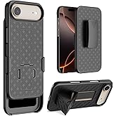 HIDAHE for iPhone 17 Air Holster Case, Belt Clip Cover Shell Holster Combo Slim Rugged for iPhone 17 Air with Kickstand (6.5") 2025 Release, Black