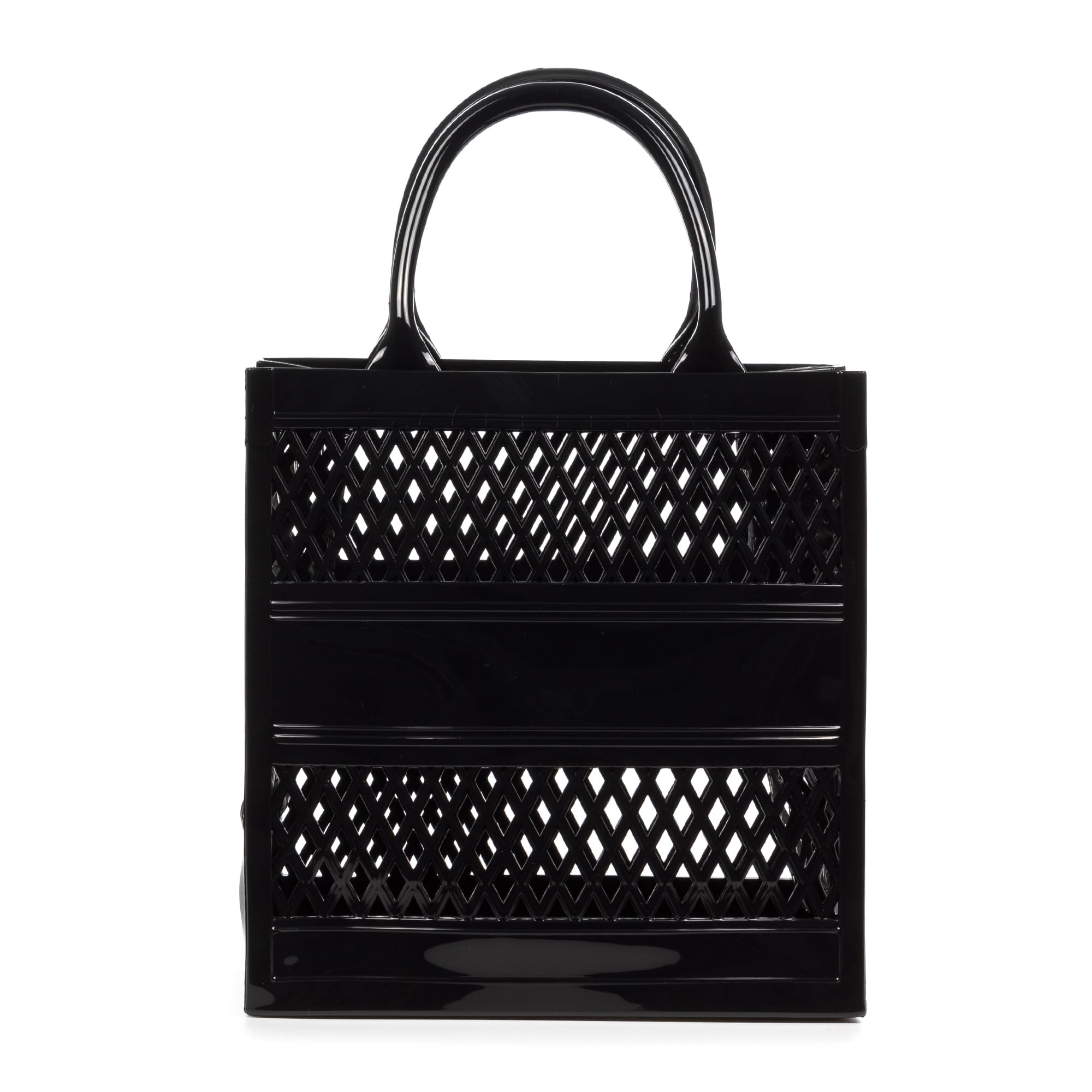 FIRENZE ARTEGIANI Libelula Bag Shopper Basket Rigid Silicone 19 x 10 x 20 cm Colour: Black, Black/White, Utility