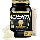 JYM Tahitian Vanilla Bean Whey &amp; Casein Protein Powder, 1.7 lb, 22 Servings | Micellar Casein &amp; Milk Protein Isolate, Lean Muscle Building, Pre &amp; Post Workout Nutrition, Men &amp; Women
