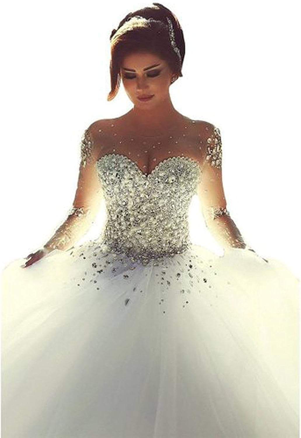 beaded bodice ball gown wedding dress