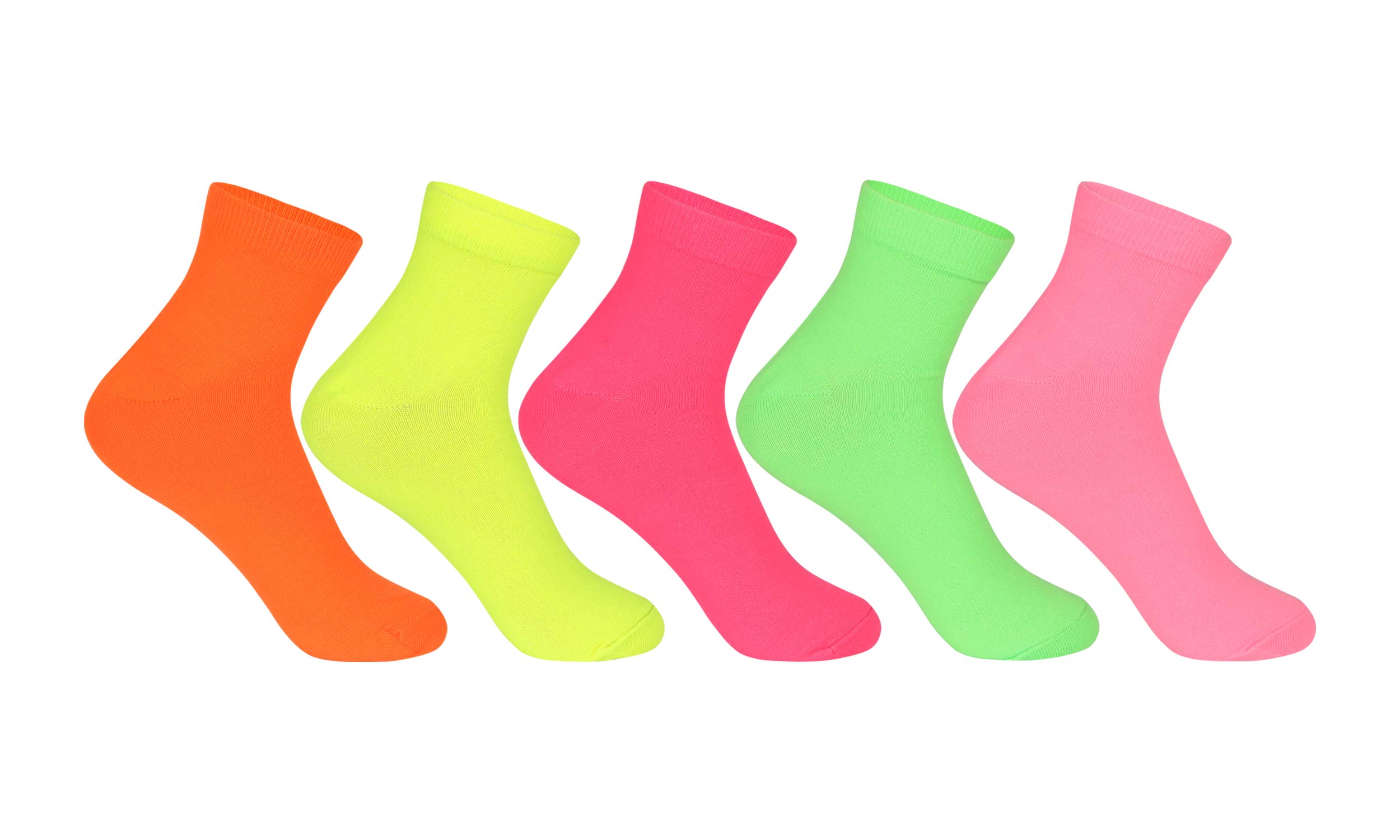 Supersox Women's Ankle Length Pack of 5 NEON Polyester Socks