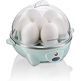 Hamilton Beach 3-in-1 Electric Egg Cooker for Hard Boiled Eggs, Poacher Eggs, Omelet Maker & Vegetable Steamer, Holds 7, Mint