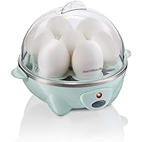Hamilton Beach 3-in-1 Electric Egg Cooker for Hard Boiled Eggs, Poacher Eggs, Omelet Maker & Vegetable Steamer, Holds 7, Mint