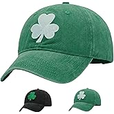 St. Patrick's Day Shamrock Hat Womens Men Embroidered Baseball Cap in Dark Green