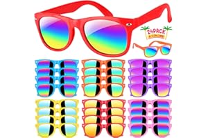 Joycover Kids Sunglasses Bulk, 24 Pack Neon Sunglasses for Kids Boys Girls Age 3-8, UV400 Protection, Party Favors