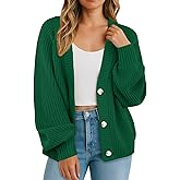 GRECERELLE Women's Cardigan Sweater Thick Knitted Open Front Long Sleeve Button Up Loose Casual Oversized Outerwear, S-2XL