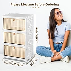 3 Tier Stackable Storage Bins with Lids, 23Qt