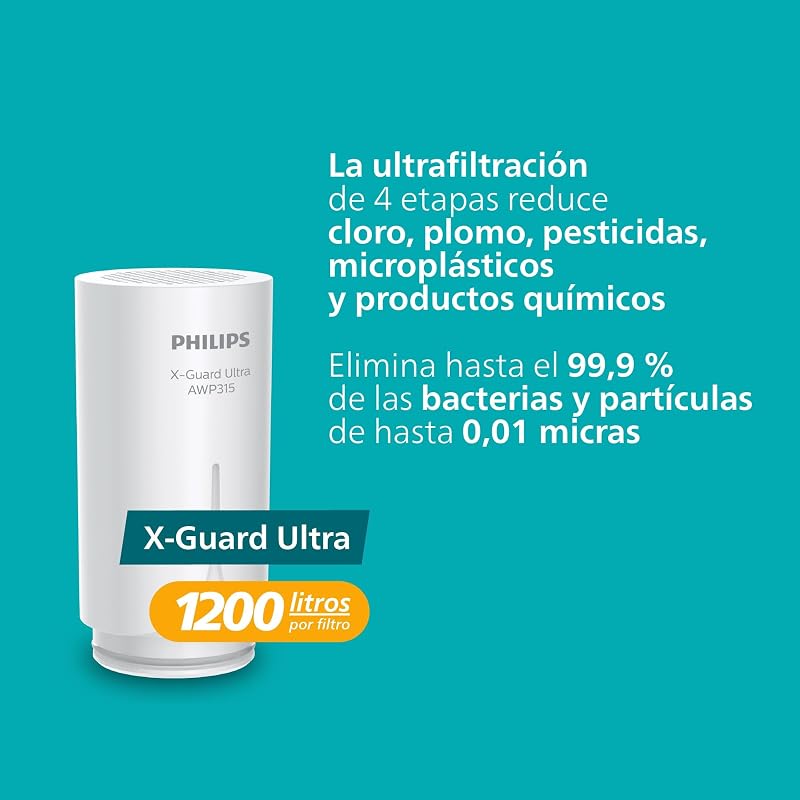 Cartucho de filtro de água da torneira philips water awp315/10 x-guard, 1 unidade (pacote com 1)