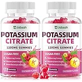 Potassium Citrate Gummies 1200mg, Sugar-Free Potassium Supplement for Adults Women & Men, Supports Leg Cramps & Muscle & Heart Health, Vegan, Gluten Free - Raspberry Flavor (120 Count)