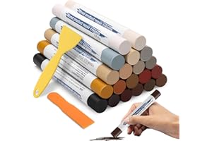 22 Wood Filler Sticks, Luxiv 20 Colos Wood Filler Putty Wax Crayons Furniture Repair Kit Putty Stick for Baseboard Cabinets F