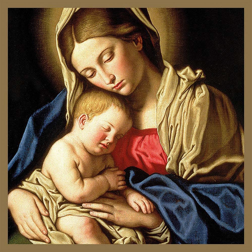 Museums & Galleries Pack of 5 Christmas Cards - 'Madonna and Sleeping Child' - 5 Traditional Cards from the Christmas Masterpieces Range