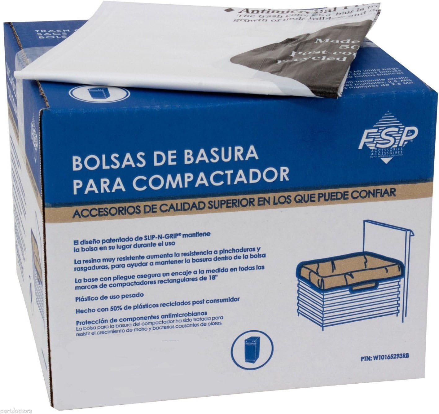 NEW 60 Pack Whirlpool 18 Inch Plastic Trash Compactor Bags W10165293RB 4318938 ,-WH#G4832 TYG43498TY4-U85220