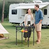 Anbte Folding Camping Table 60x40 cm with Storage Net 3 Height Levels view 2
