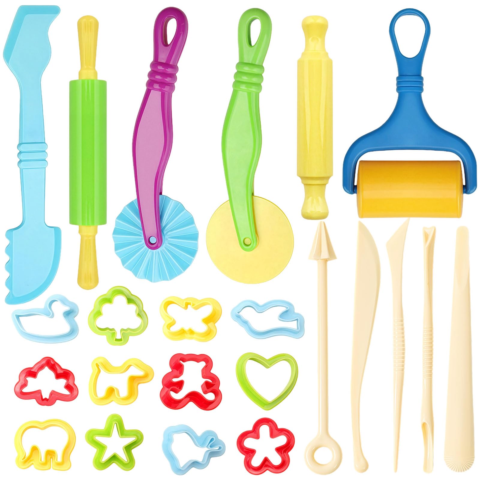 23 PCS Playdough Set Setplaydough Accessories, Play Dough Tools Smart Clay Dough Tools Playdough Tools, Rollers Cutters Extruders Kit, Play Dough is Family Friendly Small Toys Very Funny