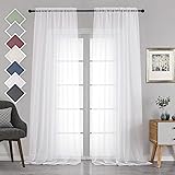 Chyhomenyc Extra Long White Sheer Curtains 120