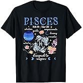 Pisces Facts Pisces Zodiac Sign Pisces Birthday T-Shirt
