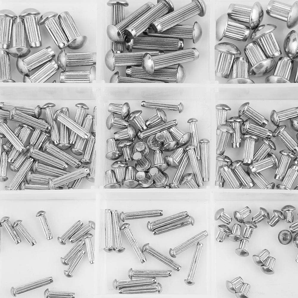 250pcs M2-M5 Stainless Steel Rivets Round Head Rivet Knurled Shank Rivet Nuts Solid Rivets Assortment Set - Image 3