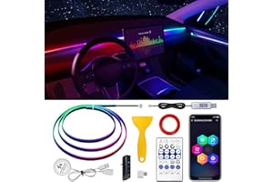 MAODANER Acrylic Interior Car LED Strip Light with Motion Sensor Switch &USB Hub, 55.1 inches Neon LED Strip Light, RGB Colors Ambient Lighting Kits
