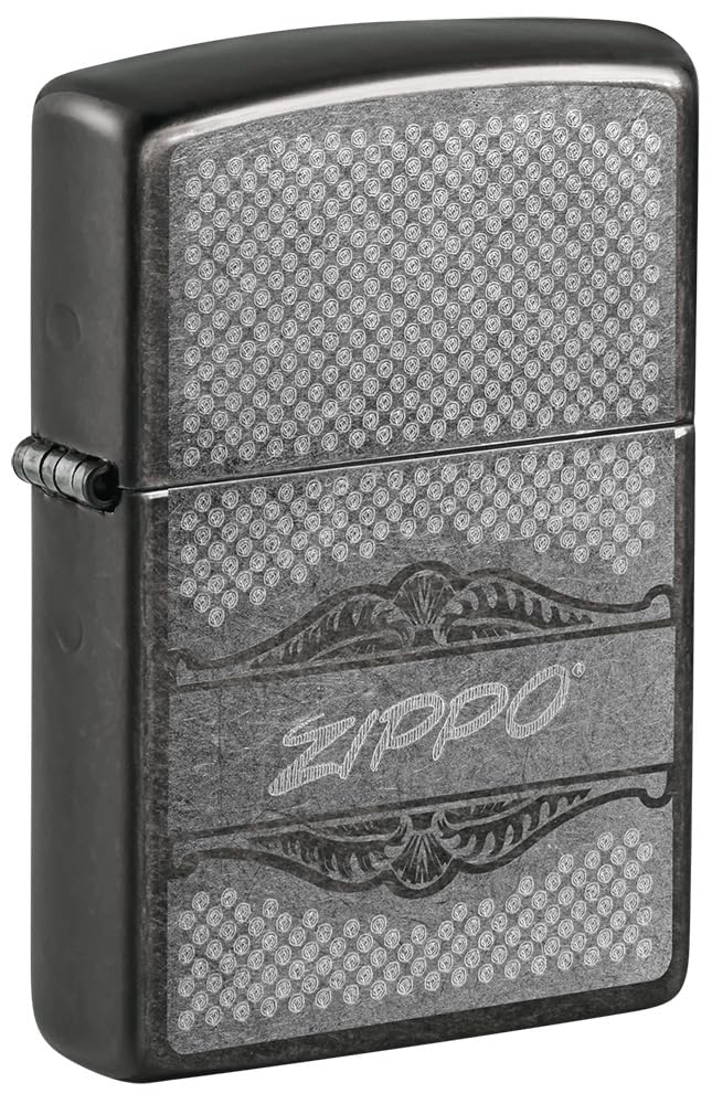 Zippo Windproof Lighter - Vintage Model - Gray Dusk Finish with Laser Engraving - Refillable - Reusable - Windproof Design - Gift Box - Metal - Made in USA