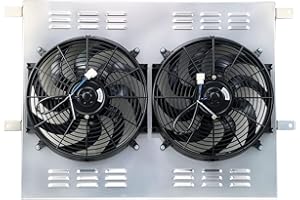 KUUHLERSAT Aluminum Radiator Shroud Electric Fan for 1983-1996 Ford F150 F250 F350 Powerstroke 6.9L 7.3L Diesel