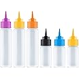 Writer Bottles - 6 Easy Squeeze Applicator Bottles - 3 each (1 and 2 Ounce) - Cookie Cutters and Cake Decorating, Food Colori