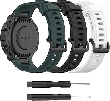 Correas de repuesto compatibles con Amazfit T-Rex, Tencloud para reloj inteligente Amazfit T-Rex (negro, verde y blanco)