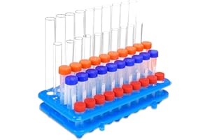 WERAMICS Lab Test Tube Holder Rack Plastic Tube Holder with Silicone Fixing pad centrifuge Tube Stand Rack for 5ml 10ml 15ml(1, Blue, 1pcs 9.7In*5.5In* 1.9In)