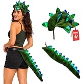Nicky Bigs Novelties Morph Adult Triceratops Dragon 3 Horn Dinosaur Headband Tail Costume Accessory Set