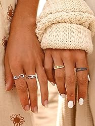 SILVERCUTE Initial Ring Sterling Silver Rings for