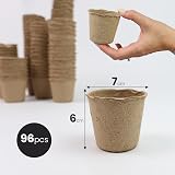DIVCHI 96x 6cm Biodegradable Seedling Pots Paper Cups for Herbs Vegetables view 5
