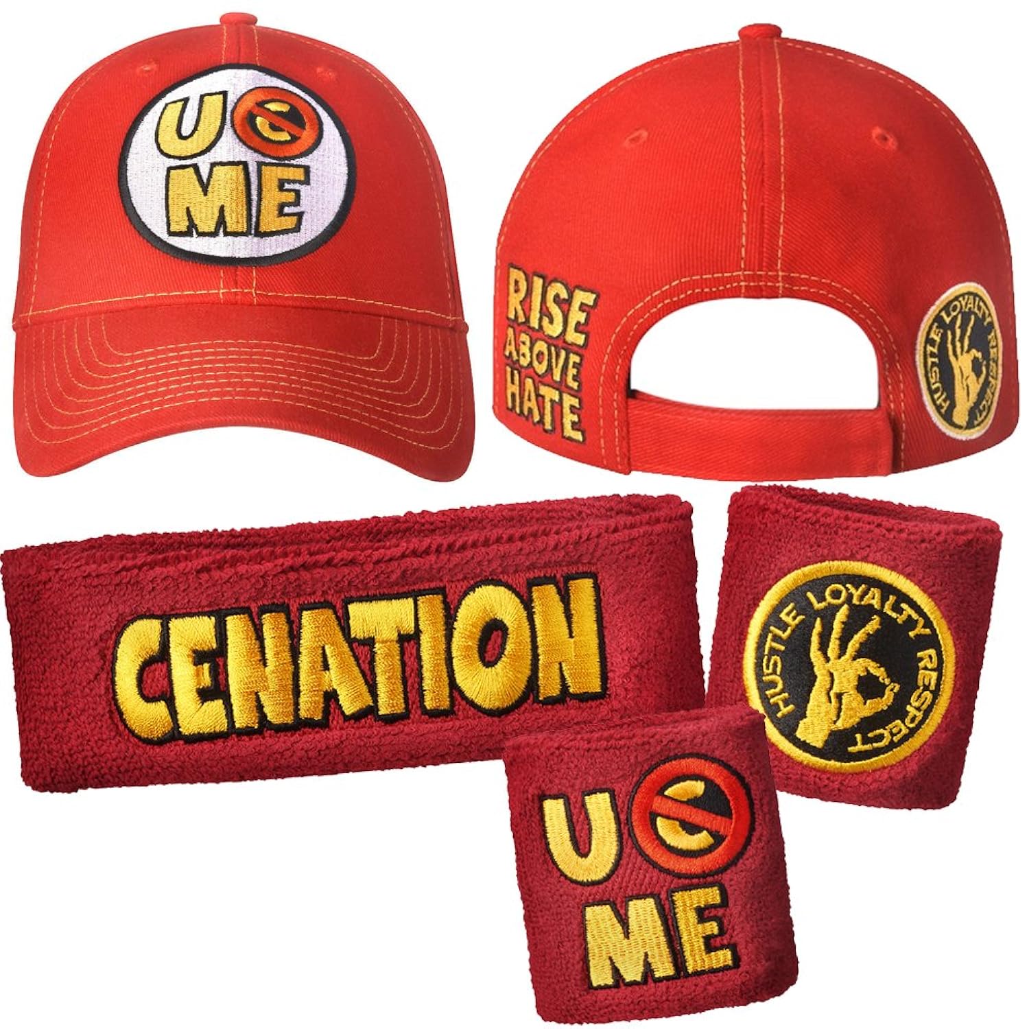 John Cena Never Give Up Baseball Hats Cap U Can't See Me Wristbands Sweatband