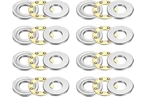 uxcell 8pcs F5-12M Thrust Ball Bearings, 5mm x 12mm x 4mm Miniature Thrust Bearing with Washers Chrome Steel Single Direction for Conveyor Systems Machine Tools