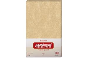DYNAMICO Aged 8.5 x 14" Menu Size Stationery Parchment Colored Regular Papers, Color Paper | 1 Ream of 100 Sheets
