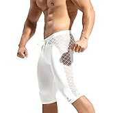 MIZOK Men's Soft Mesh Cool Dry Compression Yoga Workout Tight Shorts