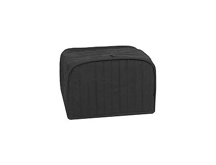 RITZ Polyester/Cotton Quilted Four Slice Toaster Appliance Cover, Dust and Fingerprint Protection, Machine Washable, Black
