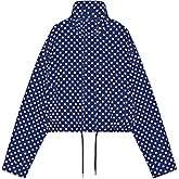 Songling Women Polka Dot Jacket Lightweight Zip Up Coat 2026 Trendy Fall Outfits Cropped Spring Jackets with Pockets