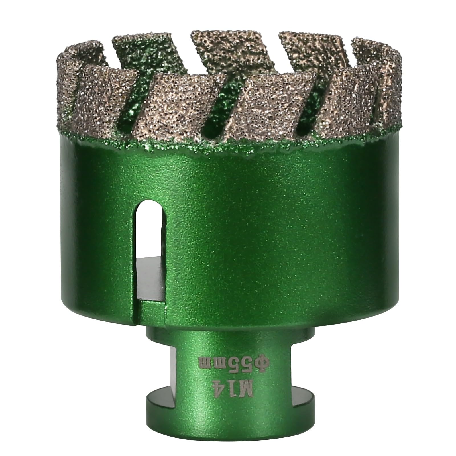 Vearter 55 mm Diamond Core Drill Bit, M14 Thread Connection Masonry Hole Saw, Vacuum Brazed Hollow Hole Cutter for Tile, Marble, Granite, Porcelain, Concrete, Quartz Stone