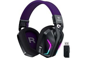 WESEARY 2.4GHz Wireless Gaming Headphones for PS5, 7.1 Surround Sound Bluetooth Gaming Headset with Microphone for PC, PS4, PS5, Switch, Mac, 50Hr Battery, Cool RGB, Ergonomic Design, 50mm Drivers