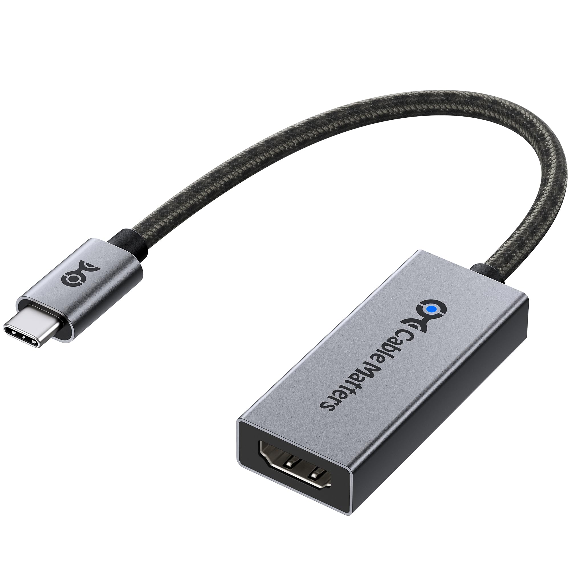 Cable Matters 48Gbps USB C to HDMI 2.1 Adapter, Supports 8K 60Hz / 4K 240Hz HDR, Thunderbolt 4 to HDMI2.1, HDMI 2.1 to USB C Adapter, Compatible with Thunderbolt 5 - Max Resolution on Mac is 4K@60Hz