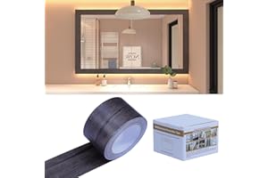 FEILAYS Wood Grain Removable PVC Waterproof Border Wall Decor Removable Self Adhesive Door Frame Window Mirror Bathroom Tiles Sticker Grain Trim Carbonized Oak 1.96 inch x 393 inch