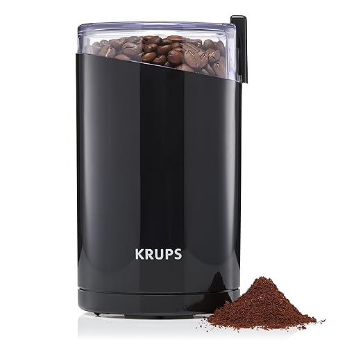 Krups One-Touch Coffee and Spice Grinder 12 Cup Easy to Use, One Touch Operation 200 Watts Coffee, Spices, Dry Herbs, Nuts Black