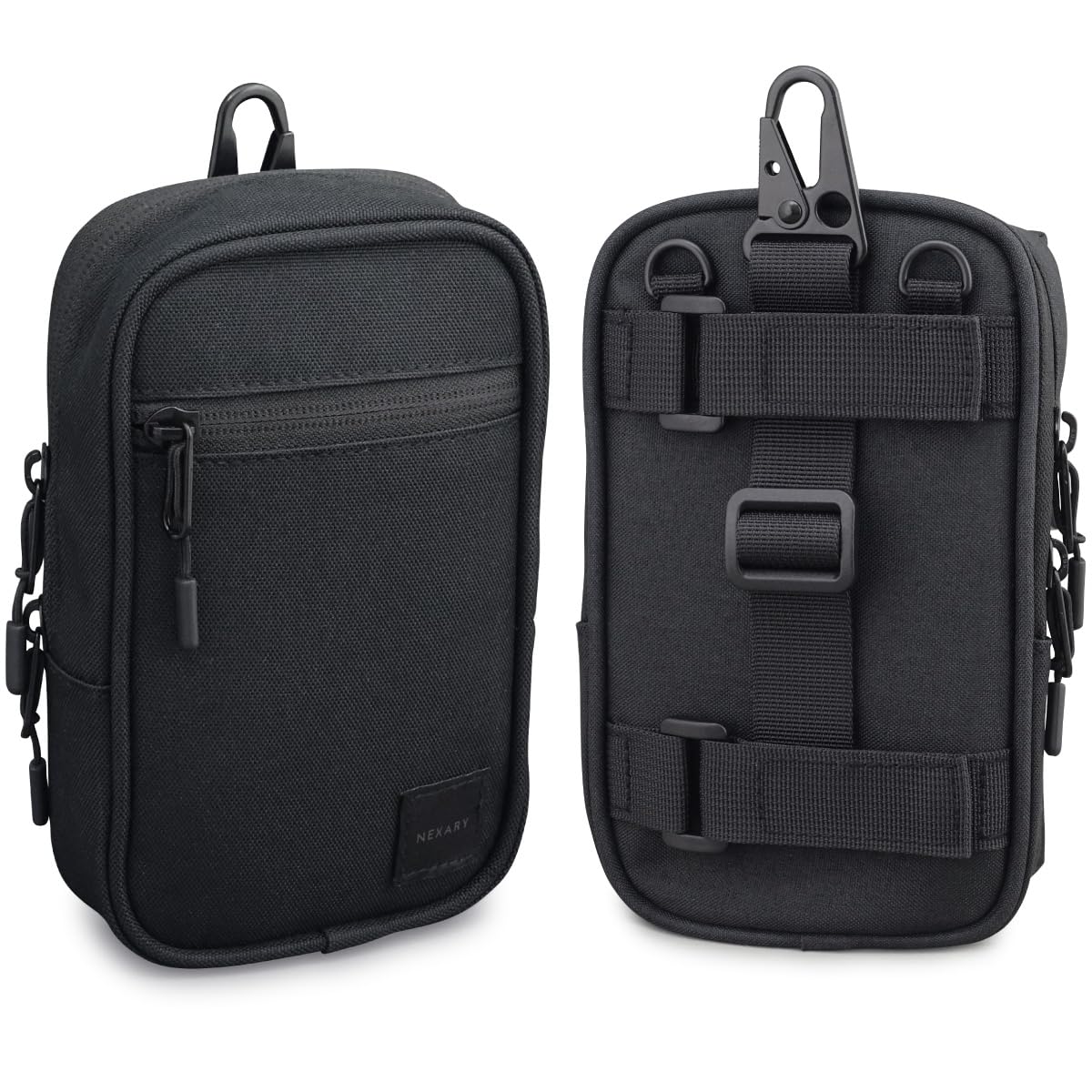 NEXARY スマホポーチ リュック ショルダーベルト ウェスト 撥水 2台収納 (ブラック)商品画像