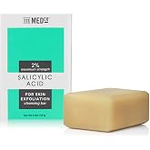 111MedCo 2% Salicylic Acid Exfoliating Acne Cleansing Bar, Medicated Face &amp; Body Soap for Breakouts, Rough Bumpy Texture and Dull‑Looking Skin, Helps Smooth and Clear Pores, 4 oz