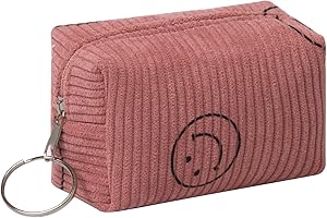 GARDSELL Cute Corduroy Change Coin Purse Small Pouch Bag Wallet by Coin Purses Pouches Coin Purse Pouch Change Purse With Zipper for Women (Square Brown)